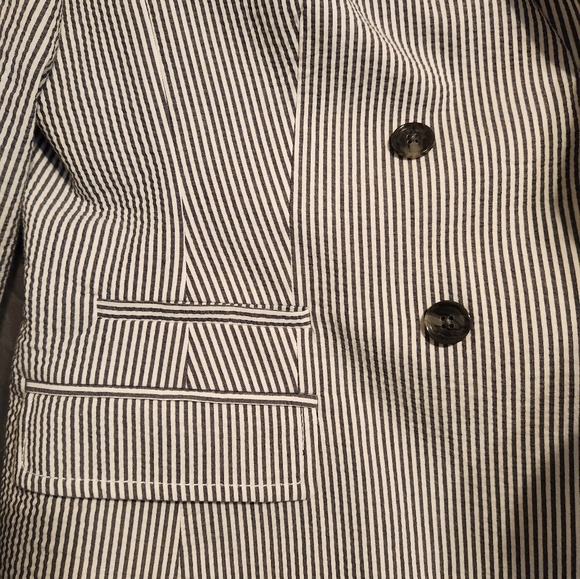 Banana Republic gray and cream women's double-breasted blazer size 12 - Picture 4 of 14